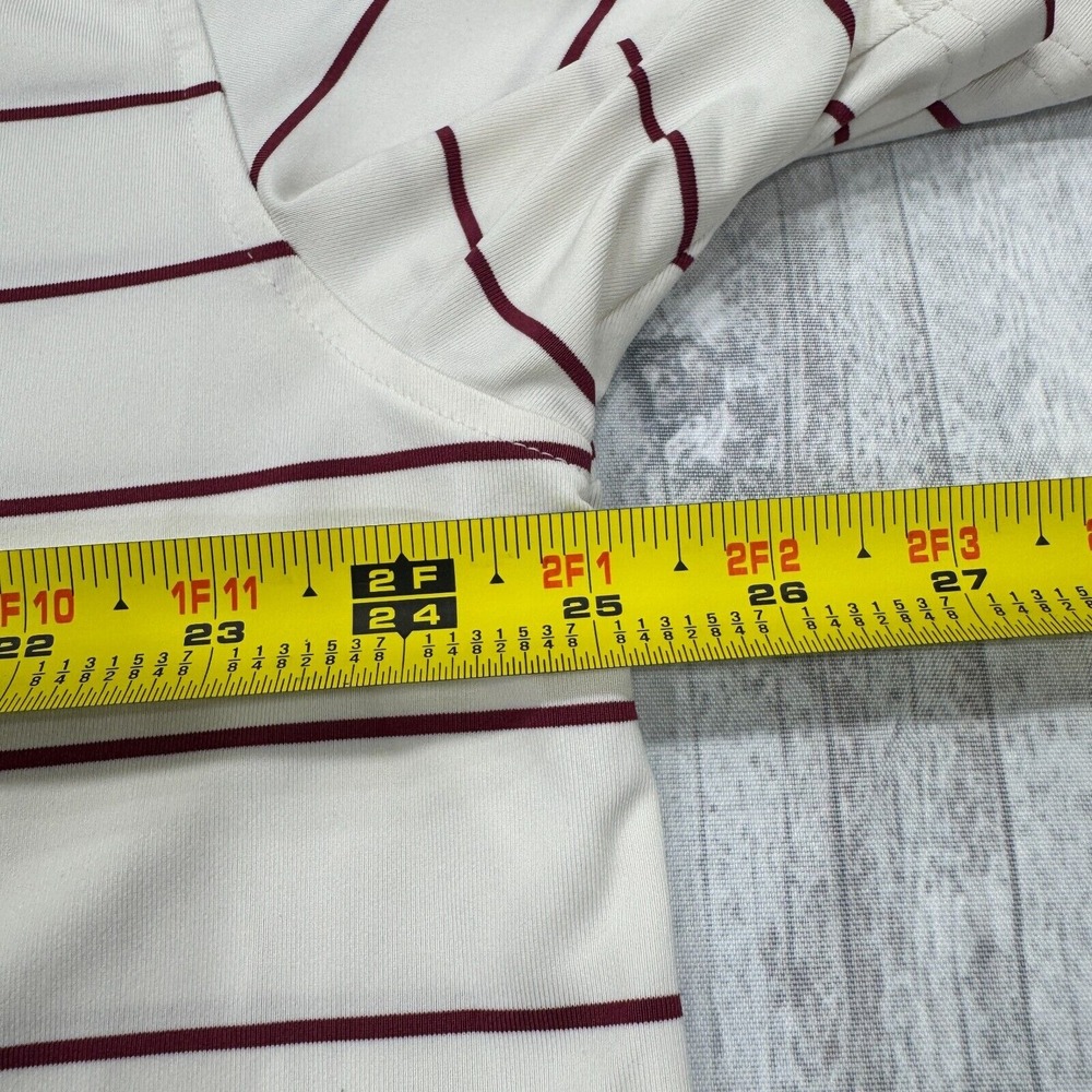 Under Armour Polo Shirt 2XL Loose Heatgear White‎ Stripe Short Sleeve Golf Mens - Picture 6 of 6